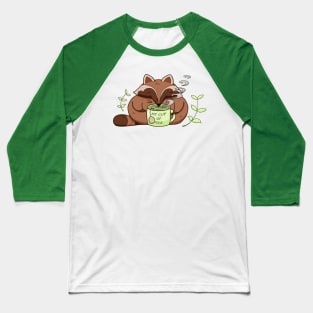 Cute Raccoon – Tea and Animal Lover Design Baseball T-Shirt